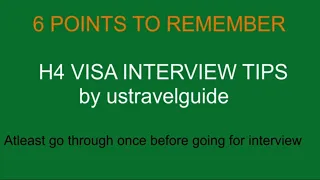 H4 VISA INTERVIEW TIPS | How to get H4 Visa easily