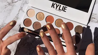 Kylie Cosmetics Bronze Extended Palette Close Up Tutorial Review & Sunlight + Brush Swatches