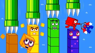 Ultimate Clash: Mario and Numberblock 1 Face the Challenge of the Biggest Zombie Maze!Game Animation