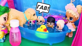 CLIMBED INTO THE POOL FOR DOGS🤣🤣🤣 Kids from kindergarten LOL surprise dolls cartoons Darinelka