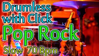 Slow Pop Rock Drumless Jam Track with click & guitar solo 75 bpm