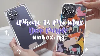 iPhone 14 Pro Max Deep Purple aesthetic unboxing | cute accessories | ASMR
