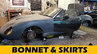 Fitting the bonnet and skirts to my BMW kit car