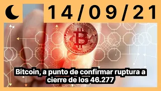 Bitcoin, a punto de confirmar ruptura a cierre de los 46.277