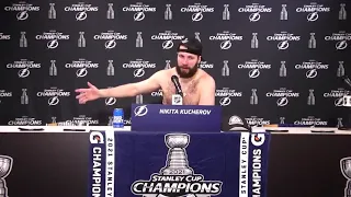 ”No. 1 Bullshit” Shirtless Nikita Kucherov Post Game Interview