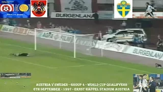 AUSTRIA V SWEDEN –1-0-WORLD CUP –GROUP 4 QUALIFIER–6TH SEPTEMBER I997- VIENNA