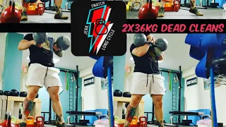 BUILDING MUSCLE WITH KETTLEBELL ONLY : DOUBLE DEADSTOP CLEAN / SNATCH