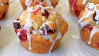 Easy One Bowl Muffins with Fresh Cranberries: Watch How to Make Them Here! (ASMR)