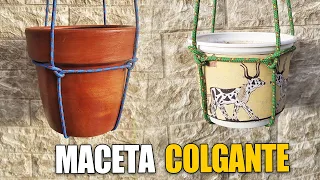 Como hacer una MACETA COLGANTE