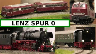 Lenz Spur 0 Modelleisenbahn * 0 gauge model railway * V160 Diesellok * 50834 Dampflok * 4K Video