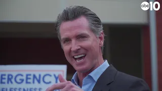 California Governor Gavin Newsom and Sacramento Mayor Darryll Steinberg discuss homelessness