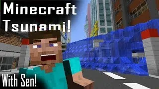 Minecraft | TSUNAMI MOD! | Entire city wiped out!