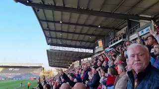Fans enjoying the moments after a special comeback by Wrexham Fc
