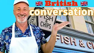 ENGLISH Speaking PRACTICE- Order Food Like a BRITISH Local  At A Fish & Chip Shop