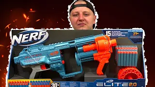 [ОБЗОР НЁРФ] Nerf Elite 2.0 Shockwave RD-15 Распаковка, тестовая стрельба! Нёрф обзоры на русском 🎬