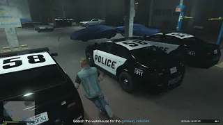 Stealing getaway cars from Police Station completely stealth in Grand Theft Auto for Casino Heist