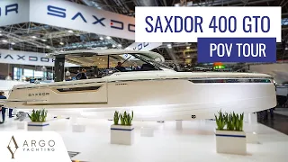 POV Yacht Tour of the brand new Saxdor 400 GTO Power Boat at Dusseldorf Boat Show 2024 | 4K & 60FPS