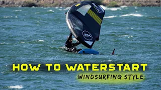 Windsurf style waterstart for WING FOILING