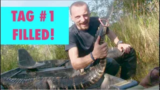 SOLO GATOR HUNT IN THE FLORIDA SWAMP!  **TAG #1, FILLED**