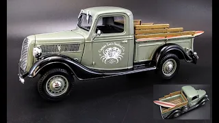 1937 Ford Pickup Flathead V8 2n1 1/25 Scale Model Kit Build How To Paint Wood Grain Bed Revell
