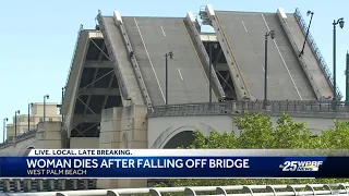 Woman dies after falling off bridge