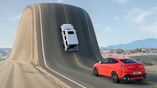 Cars vs Giant Bulge, Ledges on the Road and Giant Pit ▶️ BeamNG Drive