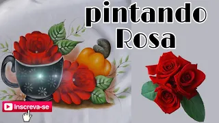 pintura em tecido para iniciantes como pintar rosa vermelha parte 2