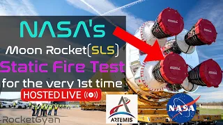 [Fire 1:56:47]NASA's SLS Rocket Static fire test | Hot fire engine test for the Artemis moon mission