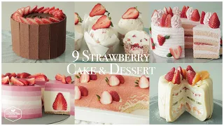 Version 4! 9가지 딸기 케이크 & 디저트 모음.zip : 9 Strawberry Cake&Dessert | 홈베이킹 영상 Baking Video | Cooking tree