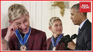 Ellen Gets Emotional Receiving Presidential Medal of Freedom From Obama