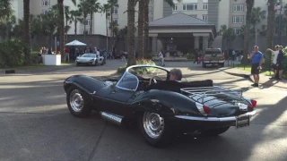 Steve McQueen's Jaguar XKSS and a D-Type arriving at the Amelia Island Concours