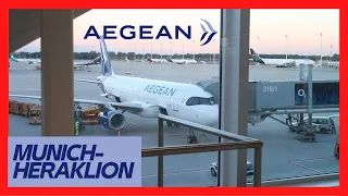 AEGEAN Airlines surprising ECONOMY CLASS! Munich to Heraklion - FLIGHT REVIEW