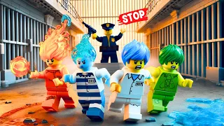 Fire, Water, Air, Earth Prisoner!Escaping from the Four Elements Jail🔥Lego Prison Break🔥Brick Rising