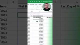 The Sequence Formula For Listing The First And Last Days Of The Month In Excel