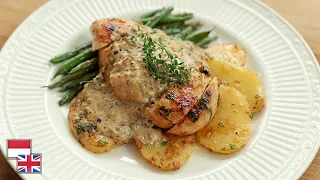 Cukup 1 Wajan! Resep GRILLED CHICKEN WITH MUSHROOM SAUCE [Menu Valentine]