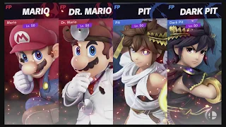 Super Smash Bros Ultimate Amiibo Fights  – Request #13282 Mario & Dr Mario vs Pit & Dark Pit