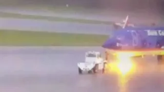 Lightning strikes plane, injures worker