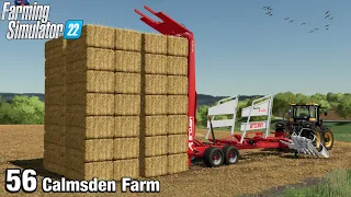 STACKING STRAW BALES - Farming Simulator 22 FS22 Calmsden Farm Ep 56