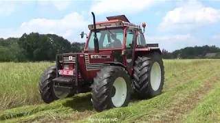 Mowing Grass-Fiatagri 90-90DT+Kverneland-Gras maaien-Landbouwwerken Sools-2019