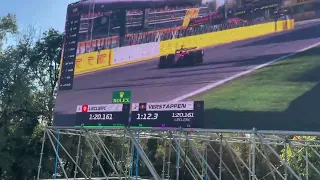 Monza 2022 last Q3 runs and crowd reaction to Leclerc Pole