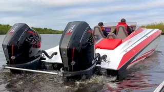 Record Breaking, WORLDS FASTEST 28 SKATER , 136 MPH With Outboards