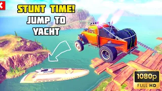 STUNT TIME! TRUCKS TRY TO JUMP TO THE LUXURY YACHT | OFF THE ROAD HD OPEN WORLD DRIVING GAME