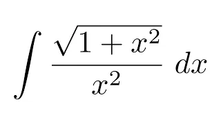 Integral of sqrt(1+x^2)/x^2 (substitution + substitution + partial fraction decomposition)