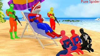 Spiderman vs hulk Rescue the spiderman shark roblox on the ship  by joker, venom |Game 5 superhero