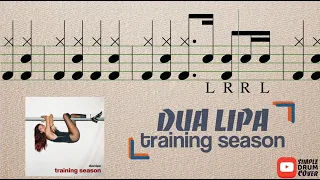 Dua Lipa - Training Season⎪Easy Drum for beginners⎪Drum Score⎪Drum Sheet Music