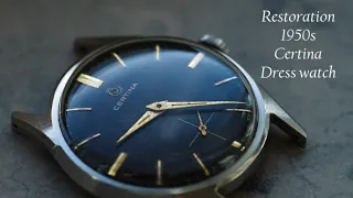 Restoration of a vintage 50’s Certina mechanical dress watch – ASMR - Manual work - Caliber 321