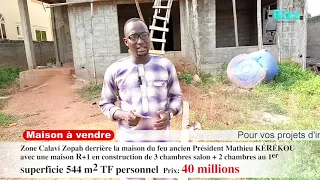 Maison en construction à vendre à Calavi Zopah 40 000 000 FCFA