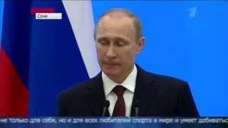 Владимир Путин поздравил российских олимпийцев с триумфом на Зимних играх (24.02.14)