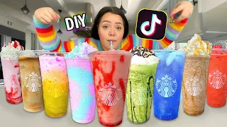 10 VIRAL TikTok Starbucks Drinks at Home! Making TikTok Drink Recipes at Home