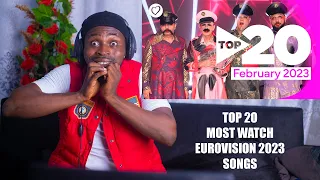 Eurovision Top 20 Most Watched: February 2023 REACTION